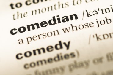 Eski İngilizce sözlük sayfası word komedyen ile yakın çekim