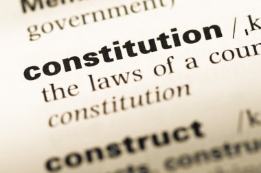 Eski İngilizce sözlük sayfası word Anayasa ile yakın çekim