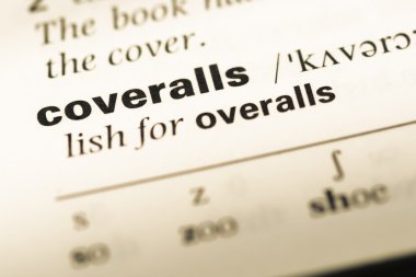 Eski İngilizce sözlük sayfası word tulum ile yakın çekim