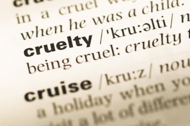 Eski İngilizce sözlük sayfası word zulüm ile yakından