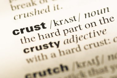 Eski İngilizce sözlük sayfası word kabuk ile yakın çekim