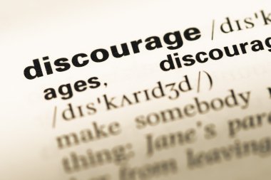 Yakın eski İngilizce sözlük sayfası word ile vazgeçirmek