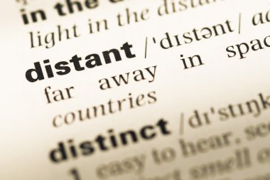 Eski İngilizce sözlük sayfası uzak word ile yakın çekim