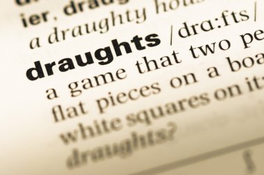 Eski İngilizce sözlük sayfası word hava akımı ile yakın çekim