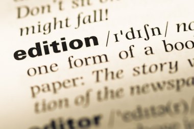 Eski İngilizce sözlük sayfası word sürümü ile yakın çekim