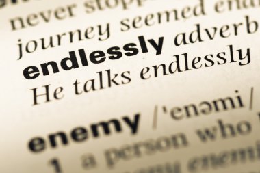 Eski İngilizce sözlük sayfası word ile sonsuz yakın çekim