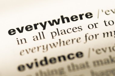 Eski İngilizce sözlük sayfanın her yerde kelime ile yakın çekim