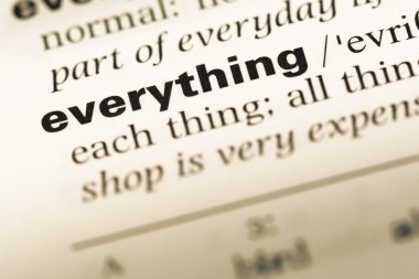 Word ile eski İngilizce sözlük sayfasının her şeyi yakın çekim