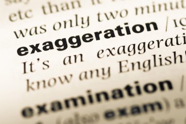 Eski İngilizce sözlük sayfası word abartı ile yakın çekim