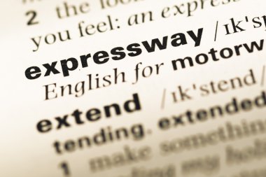 Eski İngilizce sözlük sayfası word Ekspres ile yakın çekim