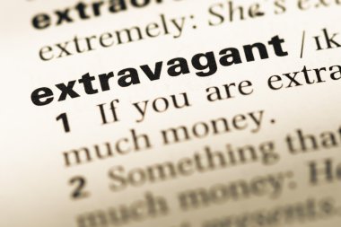 Eski İngilizce sözlük sayfası word savurgan ile yakın çekim