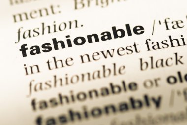 Eski İngilizce sözlük sayfası word moda ile yakın çekim