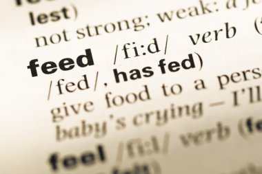 Besleme word ile eski İngilizce sözlük sayfasını kapat