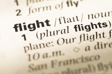 Eski İngilizce sözlük sayfası word uçuş ile yakın çekim