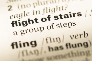 Eski İngilizce sözlük sayfası word merdivenin ile yakın çekim