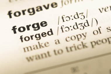 Eski İngilizce sözlük sayfası word forge ile yakından