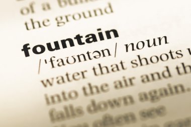 Eski İngilizce sözlük sayfası word çeşme ile yakından