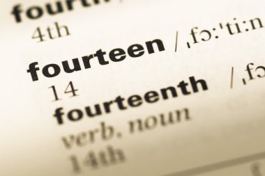 Eski İngilizce sözlük sayfası word on dört ile yakın çekim