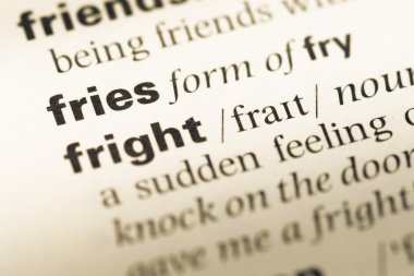 Eski İngilizce sözlük sayfası word patates ile yakın çekim