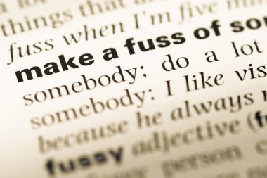 Kelime yapmak ile eski İngilizce sözlük sayfasının yaygara, yakın çekim