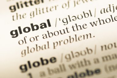 Eski İngilizce sözlük sayfası word küresel ile yakın çekim