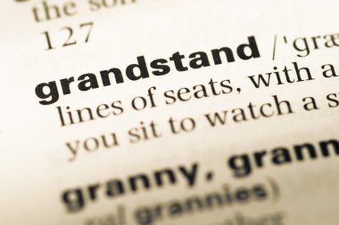 Eski İngilizce sözlük sayfası word tribün ile yakın çekim