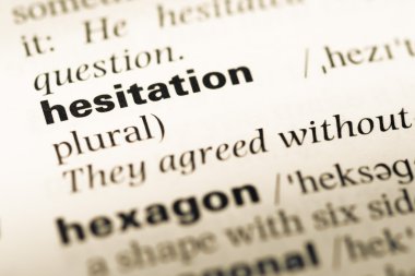 Eski İngilizce sözlük sayfası word tereddüt ile yakın çekim