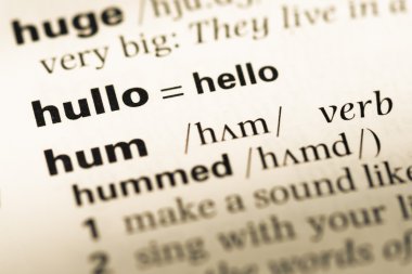 Eski İngilizce sözlük sayfası ile kelime Katie'ye yakın çekim