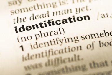 Eski İngilizce sözlük sayfası word kimlik ile yakın çekim