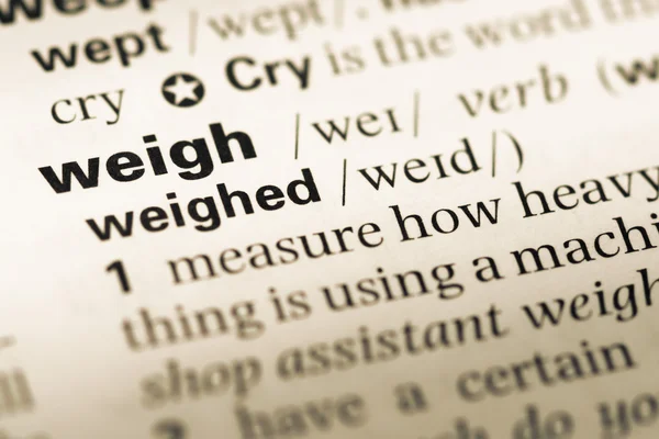 Eski İngilizce sözlük sayfası word ağırlığı ile yakın çekim