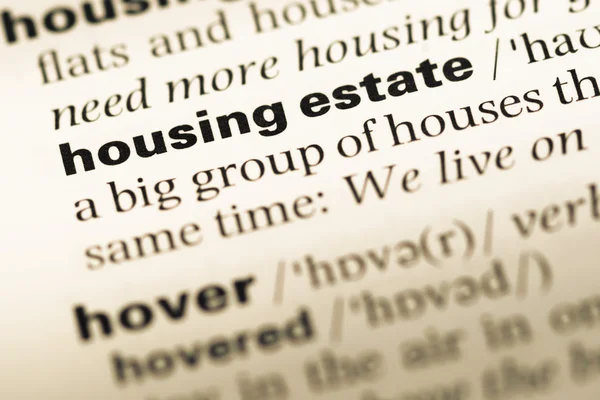 Eski İngilizce sözlük sayfası word toplu konut ile yakın çekim