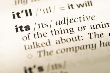 Yakın eski İngilizce sözlük sayfası word ile onun