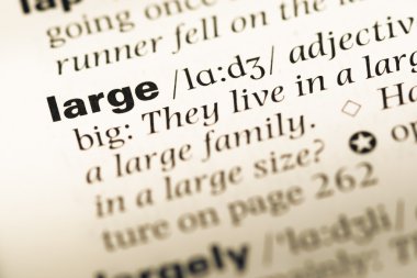 Eski İngilizce sözlük sayfası word büyük ile yakın çekim