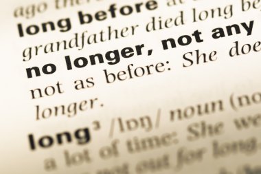 Artık eski İngilizce sözlük sayfası word ile yakından