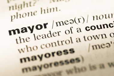 Eski İngilizce sözlük sayfası word belediye başkanı ile yakın çekim