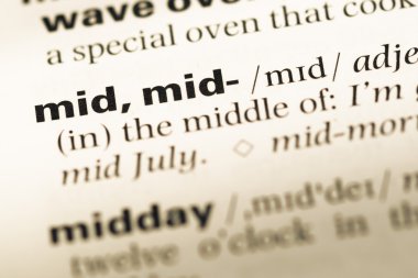 Eski İngilizce sözlük sayfası word ile yakın çekim