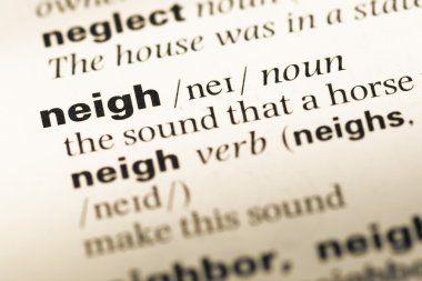 Eski İngilizce sözlük sayfası kelime Hayır ile yakın çekim