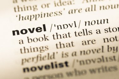 Eski İngilizce sözlük sayfası word roman ile yakın çekim