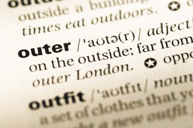 Eski İngilizce sözlük sayfası word dış ile yakın çekim