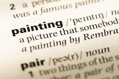 Word resim ile eski İngilizce sözlük sayfasının yakın çekim