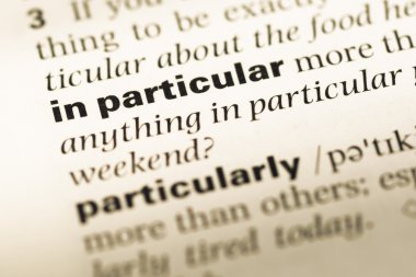 Özellikle eski İngilizce sözlük sayfası word ile yakından