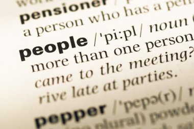 Eski İngilizce sözlük sayfası word insanlarla yakın çekim