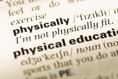 Word ile eski İngilizce sözlük sayfanın fiziksel olarak yakın çekim