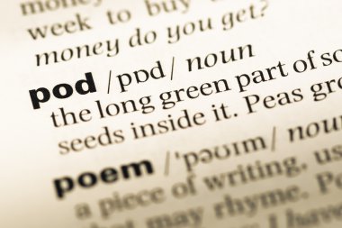 Eski İngilizce sözlük sayfası word pod ile yakın çekim