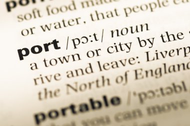 Eski İngilizce sözlük sayfası word bağlantı noktası ile yakın çekim