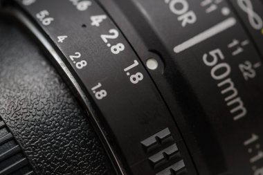 Eski lens işaretleme yakın çekim