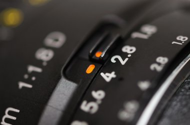 Eski lens işaretleme yakın çekim