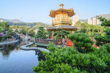 Nan Lian Garden, Chi Lin Nunnery, Hong Kong 'daki doğu pavyonu