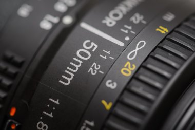 Eski lens işaretleme yakın çekim