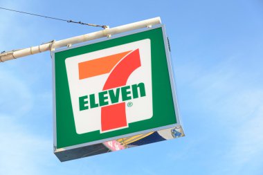 HONG KONG - JULY 29,2014: 7-Eleven logo - 7-Eleven is the world's largest operator, franchiser, and licensor of convenience stores with more than 50,000 outlets.